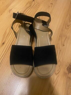 Forever Black Espadrille Ankle-Strap Sandals